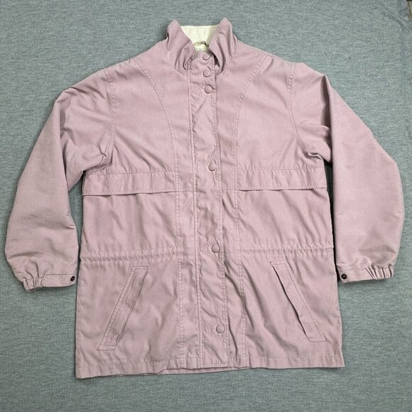 Cabelas Womens Lavender Windbreaker Jacket Vented Back High Neck Snap Zip XL Reg - Picture 6 of 16